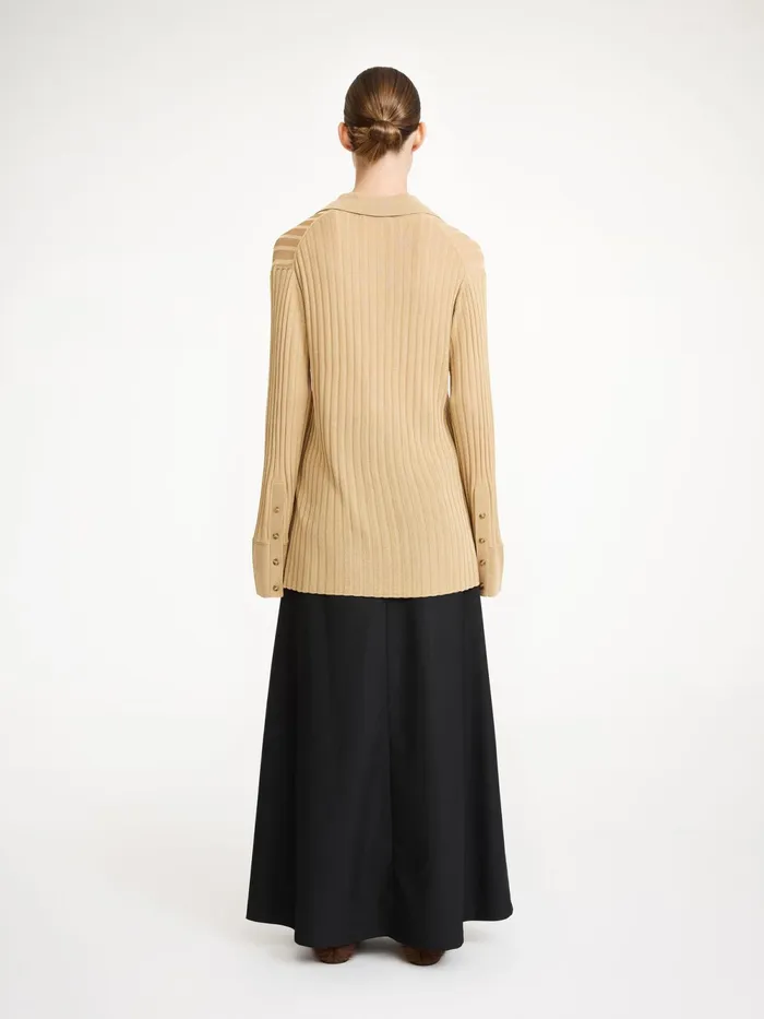By Malene Birger Knitwear Women Delphine RibKnit Sweater Warm Sand