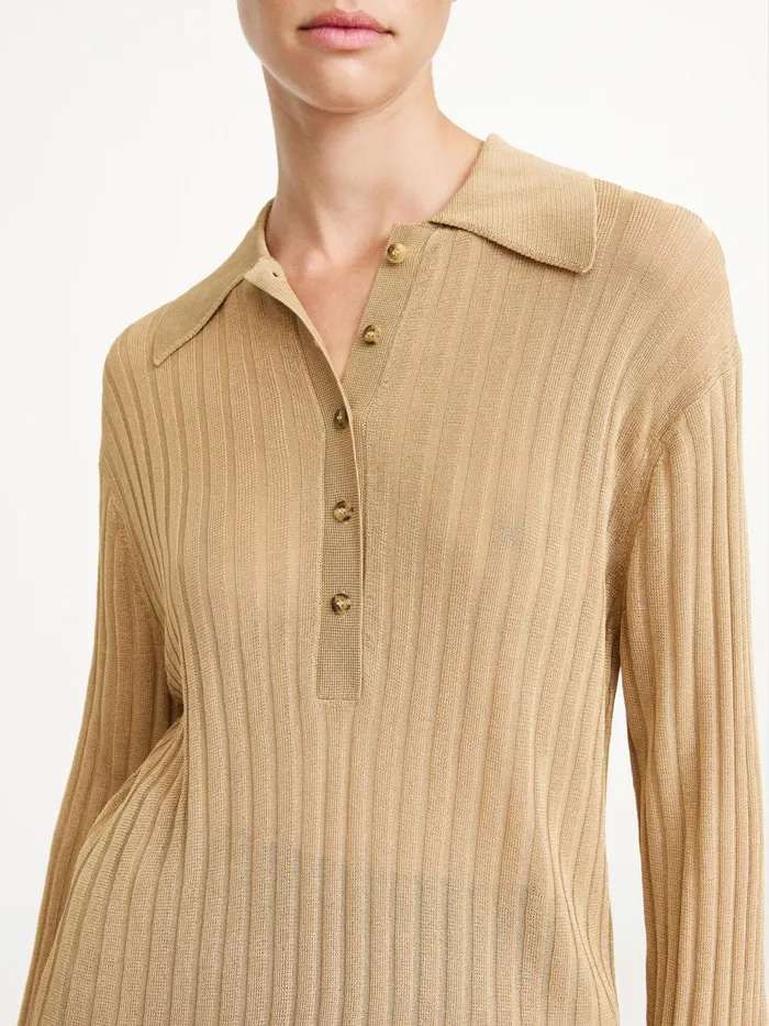 By Malene Birger Knitwear Women Delphine RibKnit Sweater Warm Sand
