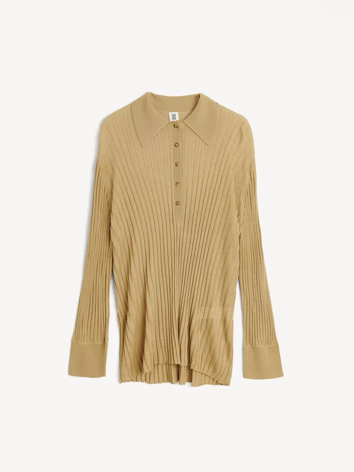 By Malene Birger Knitwear Women Delphine RibKnit Sweater Warm Sand