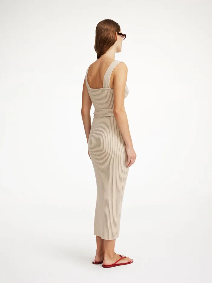 By Malene Birger Knitwear Women Honeya Ribbed Maxi Dress Oyster Gray