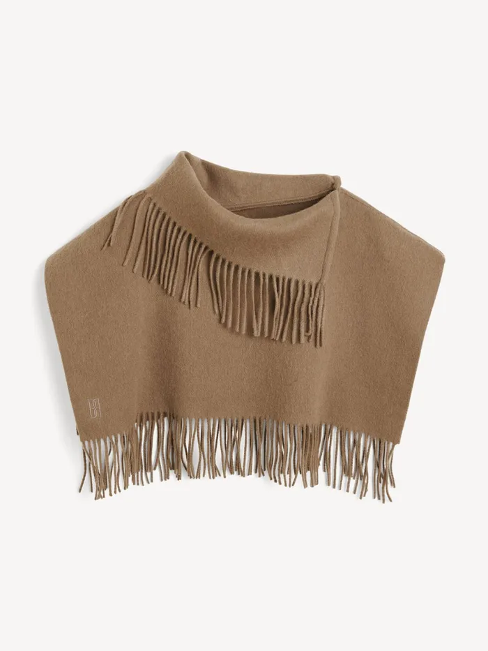 By Malene Birger Scarves Women Turtla Wool Fringe Bib Light Brown