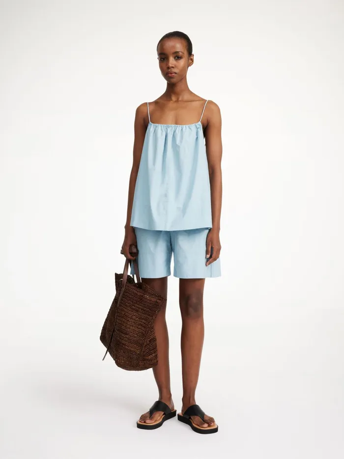 By Malene Birger Tops and Blouses Women Leonnes Organic Cotton Top Hydra Blue By Malene Birger Tops and Blouses Women Leonnes Organic Cotton Top Hydra Blue