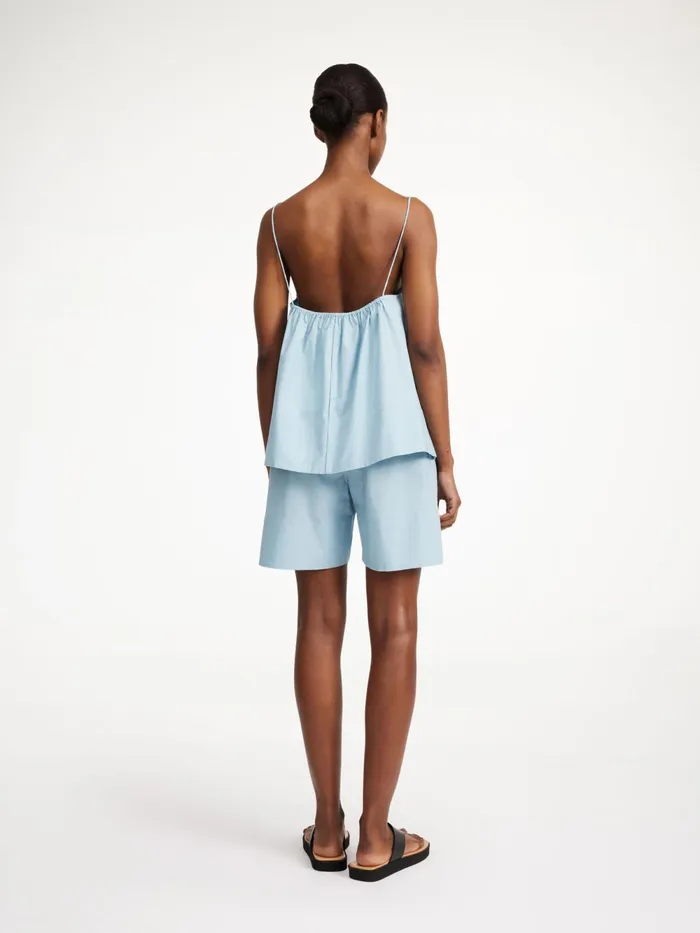 By Malene Birger Tops and Blouses Women Leonnes Organic Cotton Top Hydra Blue