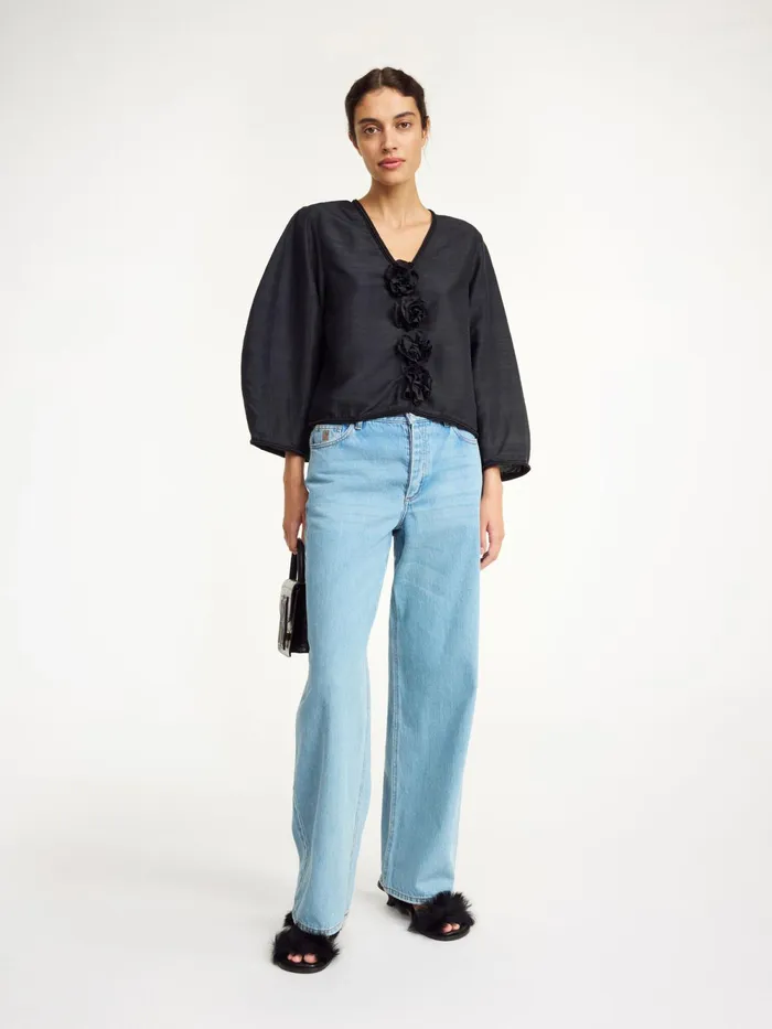 By Malene Birger Tops and Blouses Women Mineas Silk Top Black