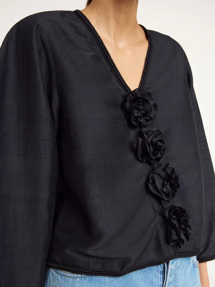 By Malene Birger Tops and Blouses Women Mineas Silk Top Black