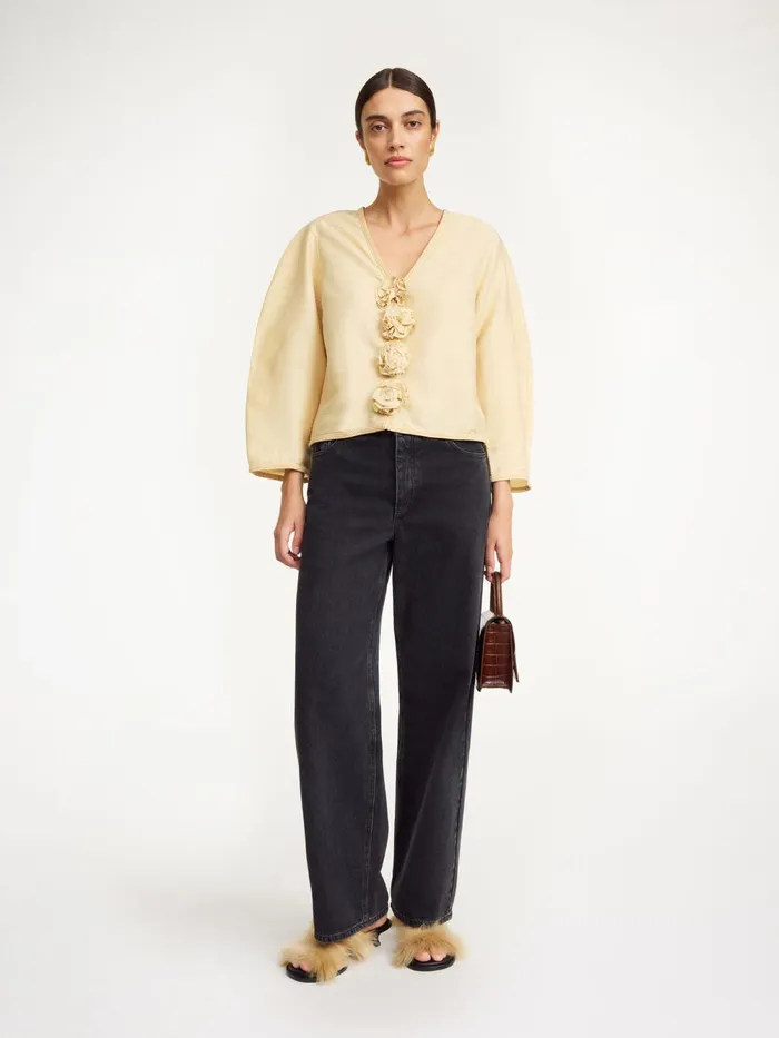 By Malene Birger Tops and Blouses Women Mineas Silk Top Sea Mist