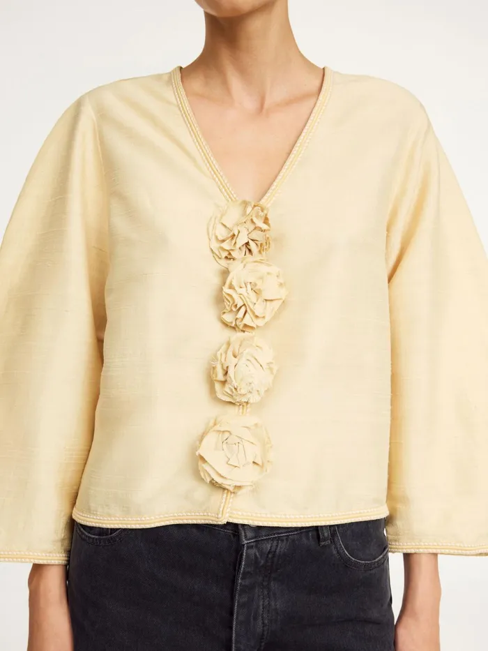 By Malene Birger Tops and Blouses Women Mineas Silk Top Sea Mist