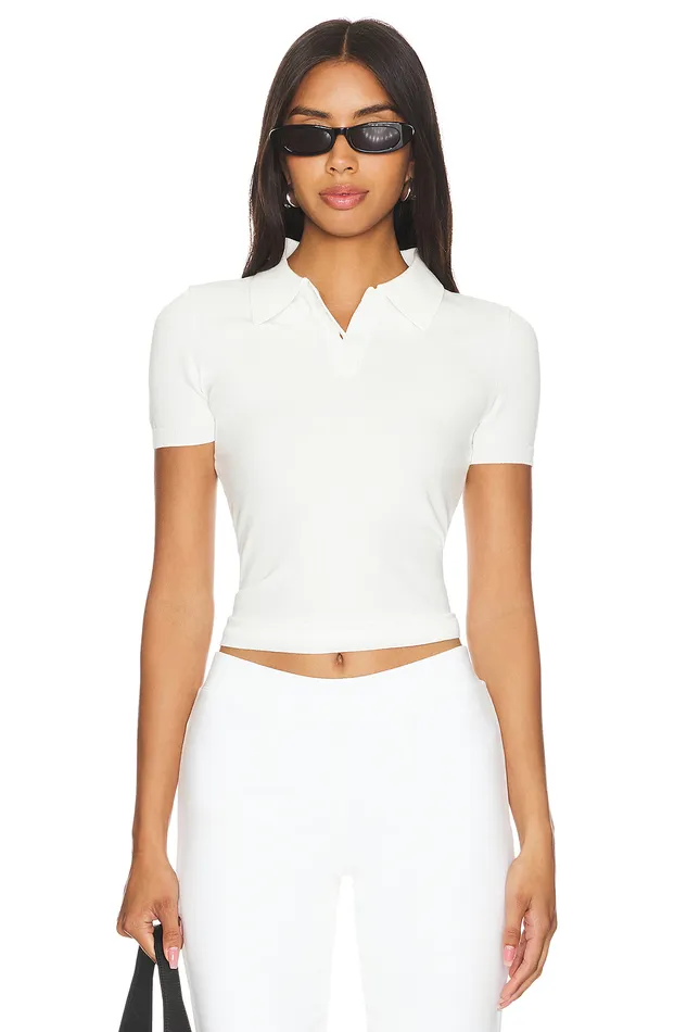 Candi Polo Top White Women Lovers and Friends Tops
