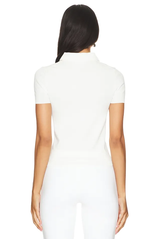 Candi Polo Top White Women Lovers and Friends Tops Candi Polo Top White Women Lovers and Friends Tops