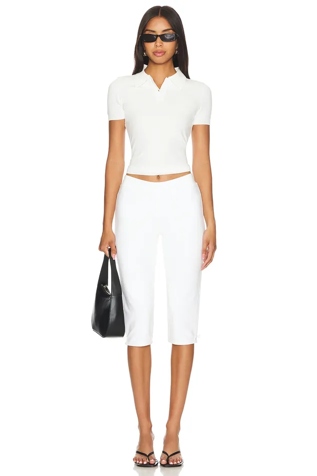Candi Polo Top White Women Lovers and Friends Tops Candi Polo Top White Women Lovers and Friends Tops