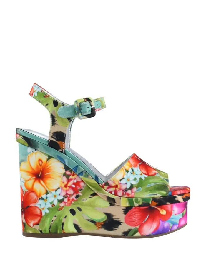 Carisa Floral and Leopard Platform Wedges Medium Natural Women Sandals GUESS Carisa Floral and Leopard Platform Wedges Medium Natural Women Sandals GUESS