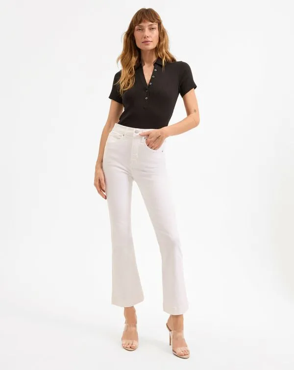 Carson KickFlare Jean Extended White Women Veronica Beard Jeans