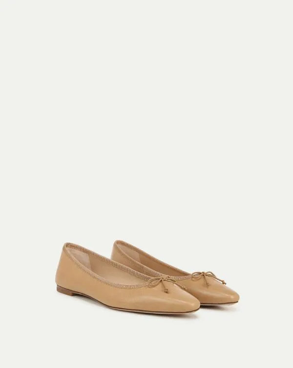 Catherine Leather Ballet Flat Natural Women Veronica Beard Shoes Catherine Leather Ballet Flat Natural Women Veronica Beard Shoes