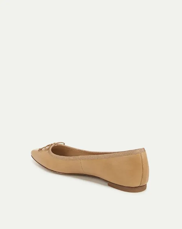 Catherine Leather Ballet Flat Natural Women Veronica Beard Shoes Catherine Leather Ballet Flat Natural Women Veronica Beard Shoes