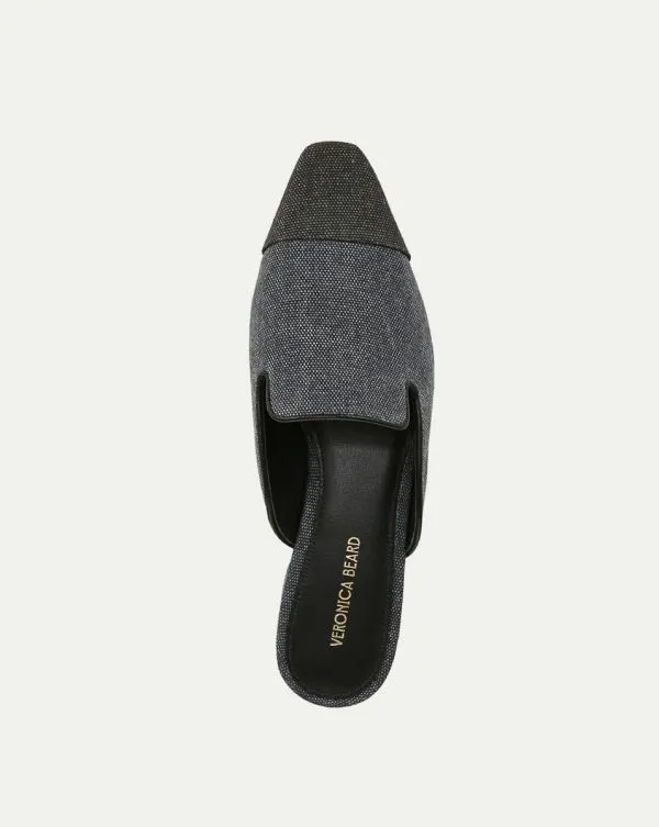 Cecile Denim CapToe Mule Denim Blueandblack Women Veronica Beard Shoes Cecile Denim CapToe Mule Denim Blueandblack Women Veronica Beard Shoes