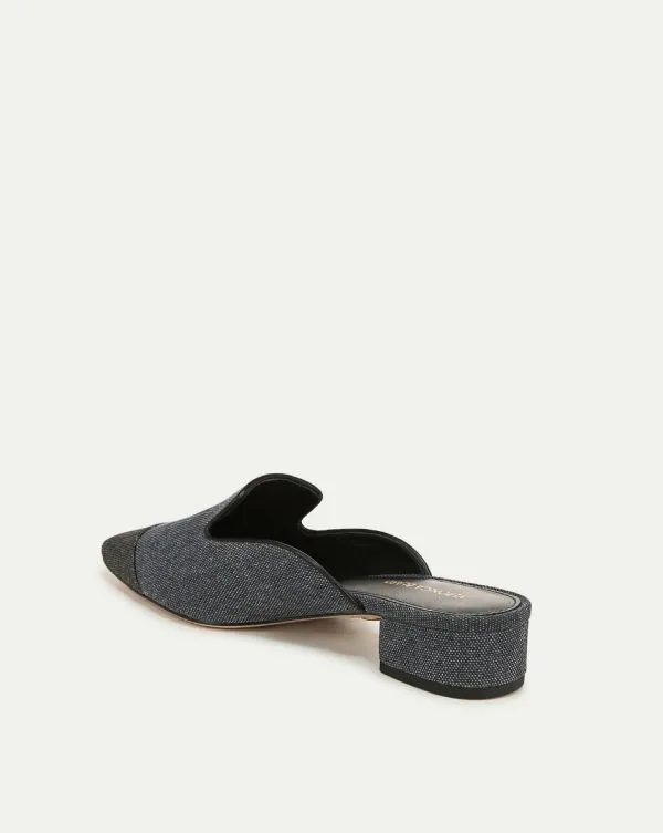 Cecile Denim CapToe Mule Denim Blueandblack Women Veronica Beard Shoes Cecile Denim CapToe Mule Denim Blueandblack Women Veronica Beard Shoes