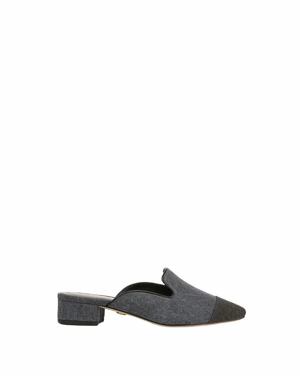 Cecile Denim CapToe Mule Denim Blueandblack Women Veronica Beard Shoes Cecile Denim CapToe Mule Denim Blueandblack Women Veronica Beard Shoes