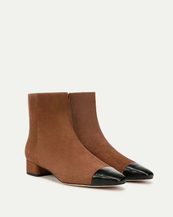 Cecile Suede CapToe Bootie Cedarandblack Women Veronica Beard Shoes Cecile Suede CapToe Bootie Cedarandblack Women Veronica Beard Shoes
