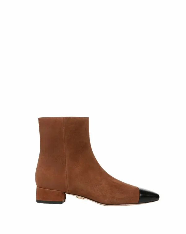 Cecile Suede CapToe Bootie Cedarandblack Women Veronica Beard Shoes Cecile Suede CapToe Bootie Cedarandblack Women Veronica Beard Shoes