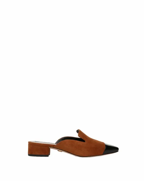 Cecile Suede CapToe Mule Caramelandblack Women Veronica Beard Shoes Cecile Suede CapToe Mule Caramelandblack Women Veronica Beard Shoes