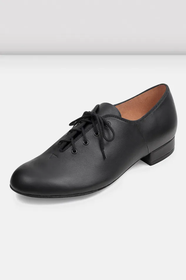 Character Adult Mens Jazz Oxford Character Shoes With Leather Sole Black Leather Bloch
