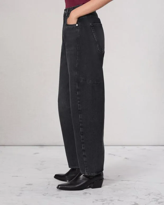 Charlie BarrelLeg Jean Black Stone Women WideLeg and BarrelJeans rag and bone