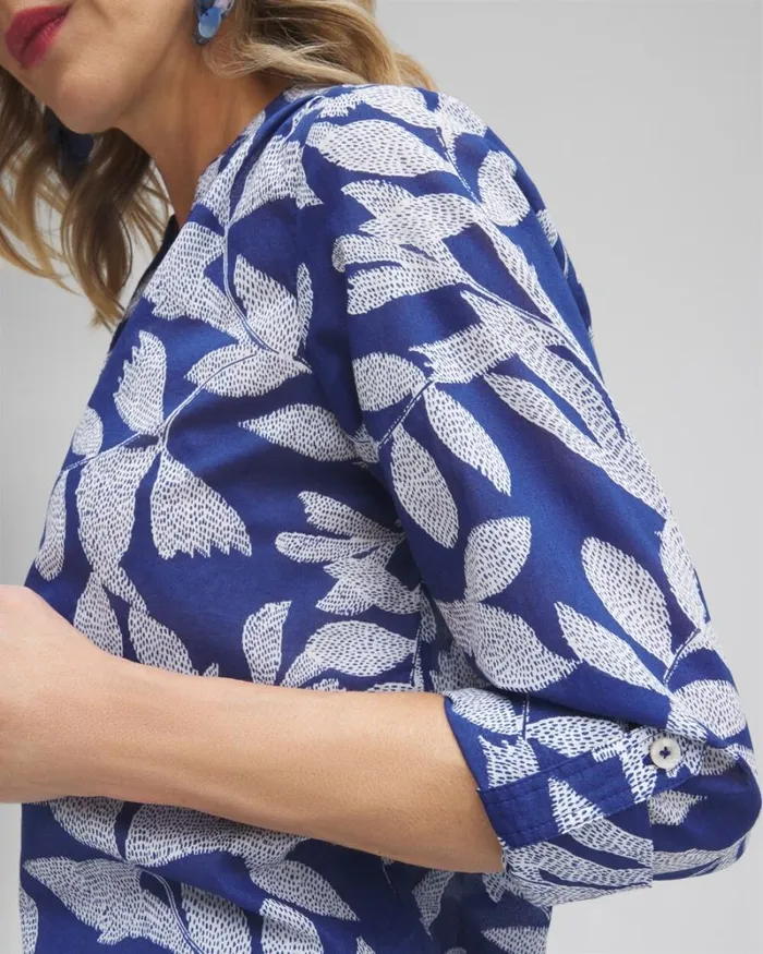 Chico039s Blouses and Shirts Cotton Leaf Print Shirt Evening Eclipse 8211 Clothing Chico039s Blouses and Shirts Cotton Leaf Print Shirt Evening Eclipse 8211 Clothing