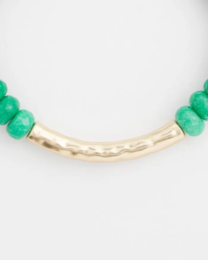 Chico039s Bracelets Jade Bead Bar Stretch Bracelet Grassy Green 8211 Shoes and Accessories Chico039s Bracelets Jade Bead Bar Stretch Bracelet Grassy Green 8211 Shoes and Accessories