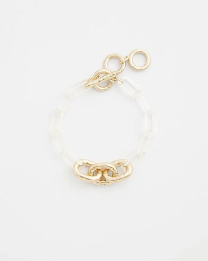 Chico039s Bracelets Lucite Links Bracelet Clear 8211 Shoes and Accessories