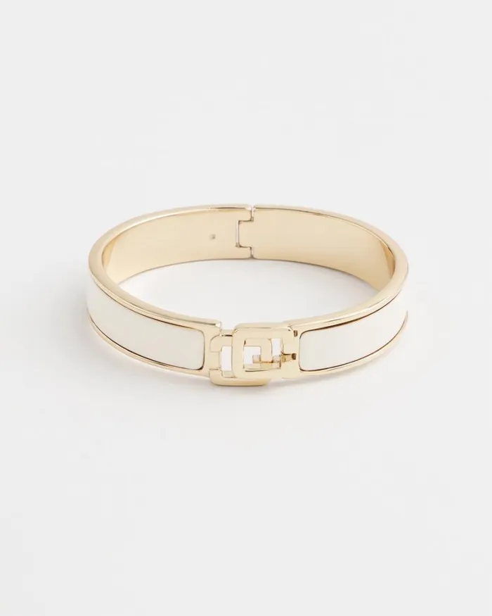 Chico039s Bracelets White Chico039s Click Bangle Alabaster 8211 Shoes and Accessories