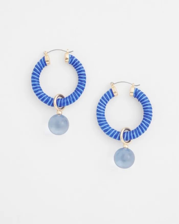 Chico039s Earrings No Droop Convertible Blue Hoops Blue 8211 Shoes and Accessories