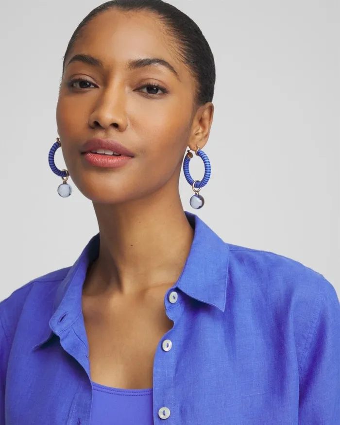 Chico039s Earrings No Droop Convertible Blue Hoops Blue 8211 Shoes and Accessories Chico039s Earrings No Droop Convertible Blue Hoops Blue 8211 Shoes and Accessories