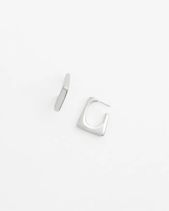 Chico039s Everyday Jewelry No Droop Silver Tone Square Hoops Silver 8211 Shoes and Accessories Chico039s Everyday Jewelry No Droop Silver Tone Square Hoops Silver 8211 Shoes and Accessories
