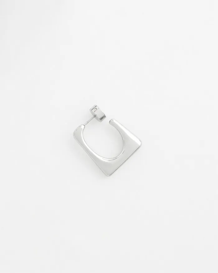 Chico039s Everyday Jewelry No Droop Silver Tone Square Hoops Silver 8211 Shoes and Accessories
