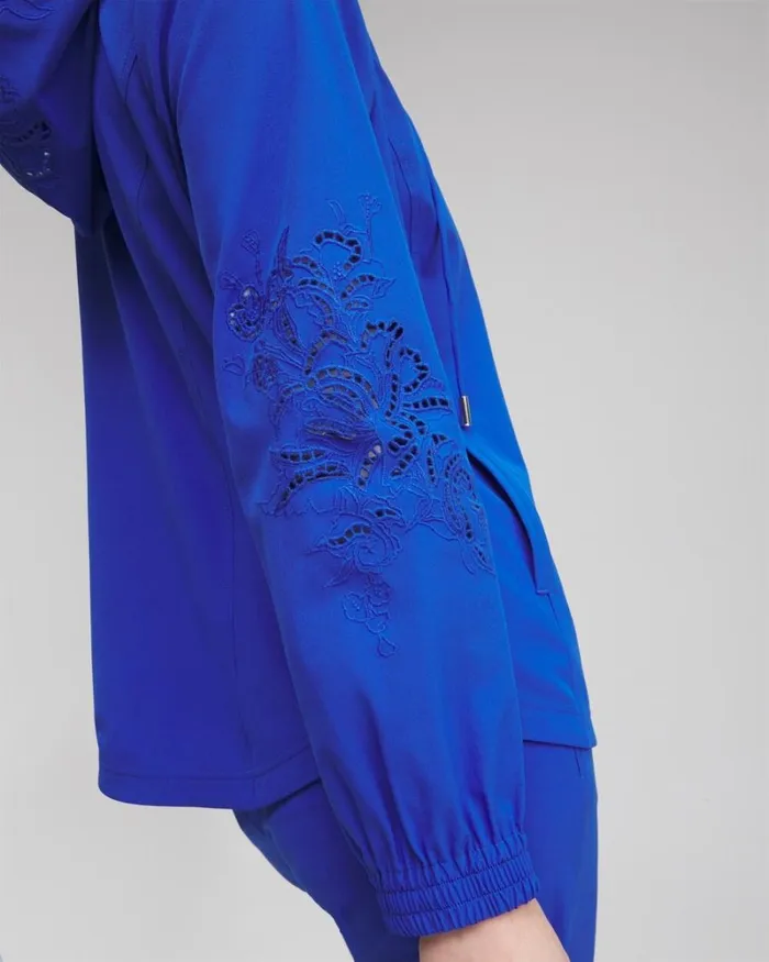 Chico039s Jackets and Coats Zenergyu00AE Neema Embroidered Jacket Intense Azure 8211 Clothing Chico039s Jackets and Coats Zenergyu00AE Neema Embroidered Jacket Intense Azure 8211 Clothing