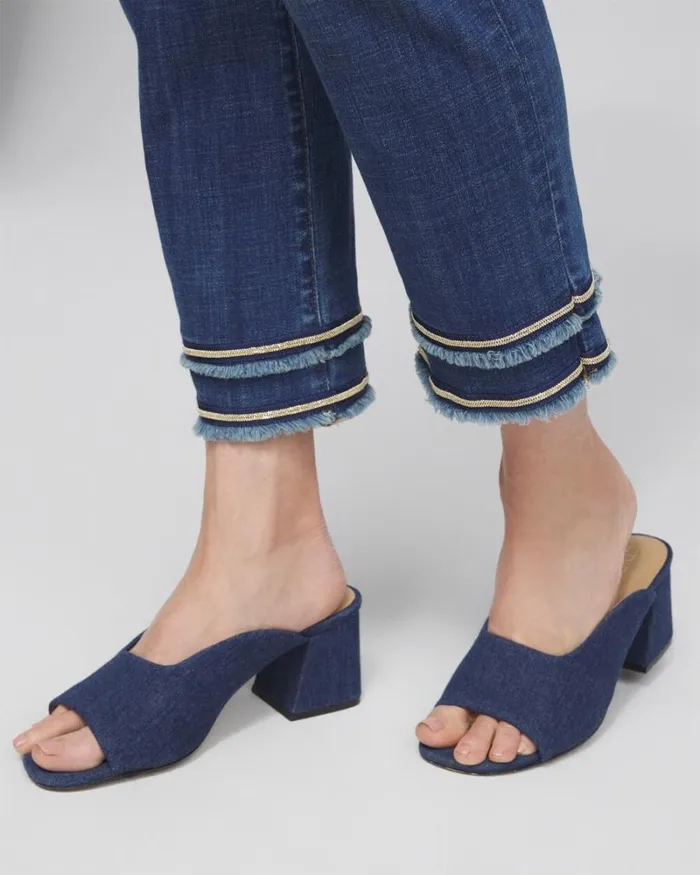 Chico039s Jeans and Denim Girlfriend Embellished Hem Cropped Jeans Blue Springs Indigo 8211 Clothing Chico039s Jeans and Denim Girlfriend Embellished Hem Cropped Jeans Blue Springs Indigo 8211 Clothing