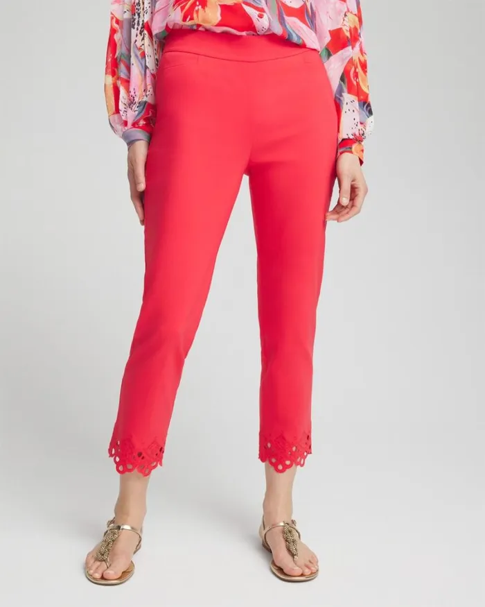Chico039s Pants Brigitte Eyelet Hem Slim Cropped Pants Watermelon Punch 8211 Clothing Chico039s Pants Brigitte Eyelet Hem Slim Cropped Pants Watermelon Punch 8211 Clothing