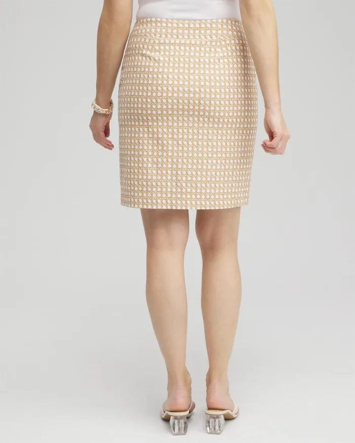 Chico039s Pants Brigitte PullOn Cane Print Skort Mirage Tan 8211 Clothing
