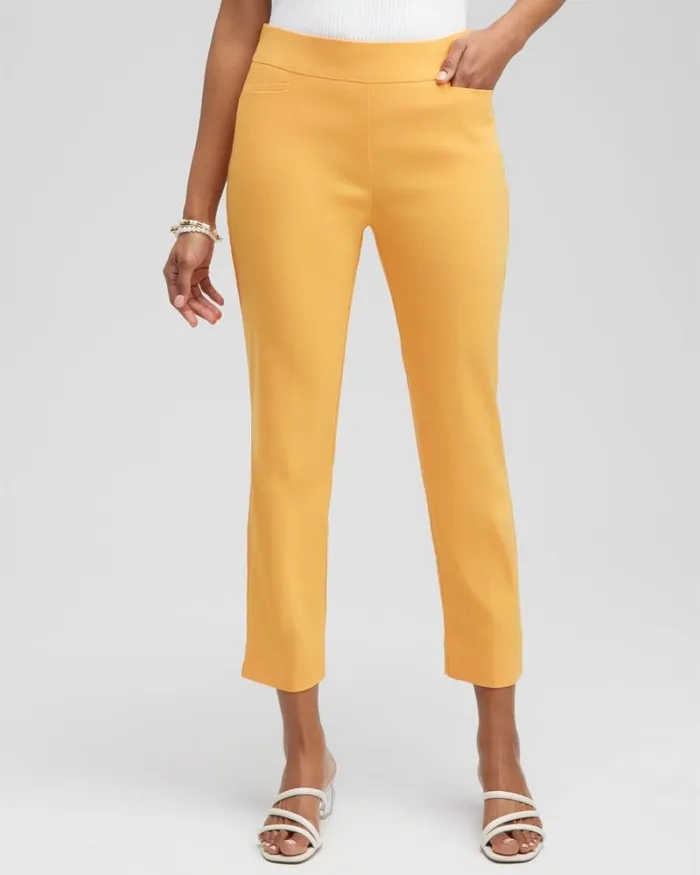 Chico039s Pants Brigitte Slim Cropped Pants Mango Sorbet 8211 Clothing