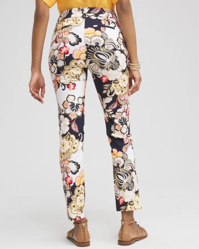 Chico039s Pants Brigitte Warm Floral Ankle Pants Alabaster 8211 Clothing