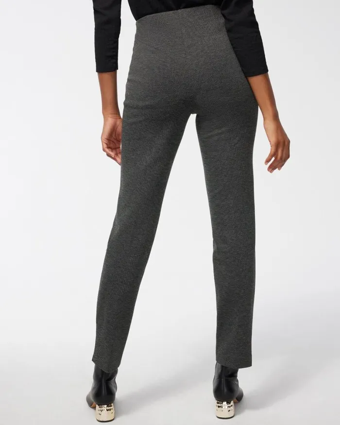 Chico039s Pants Juliet Ponte Jacquard Ankle Pants Blackwhite 8211 Clothing