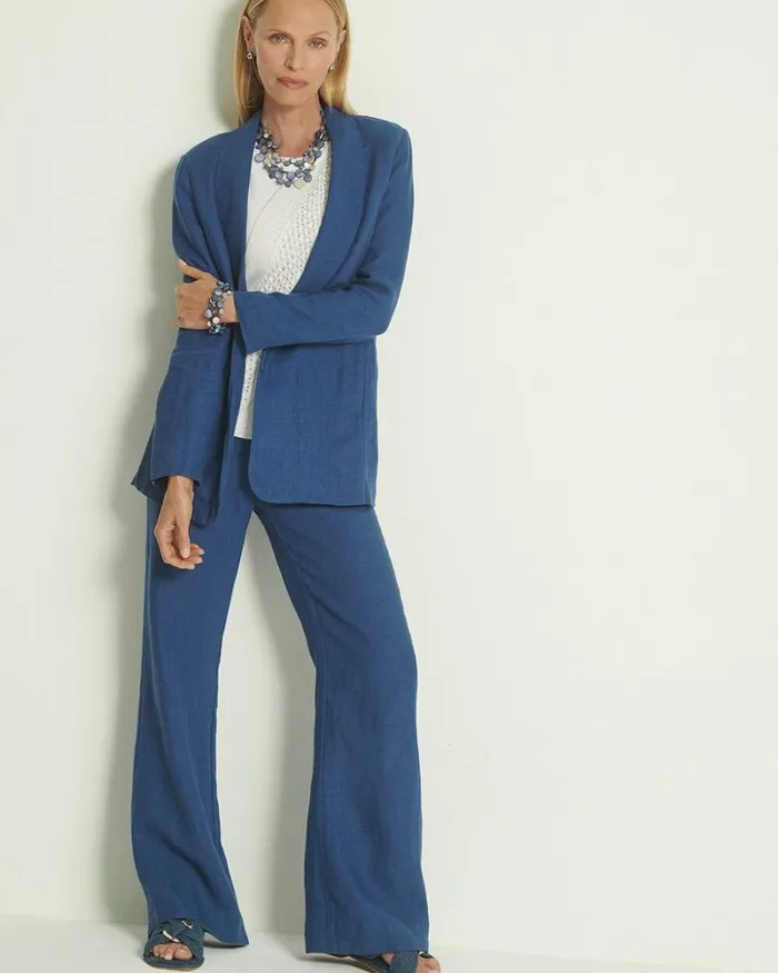 Chico039s Pants Linen Trouser Flare Pants Naval Indigo 8211 Clothing