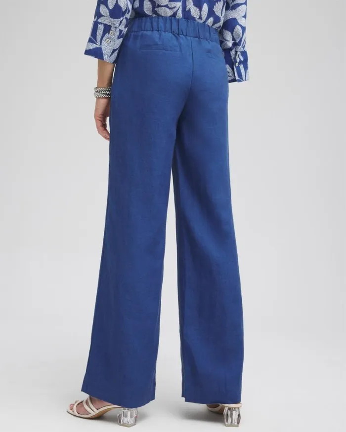 Chico039s Pants Linen Trouser Flare Pants Naval Indigo 8211 Clothing