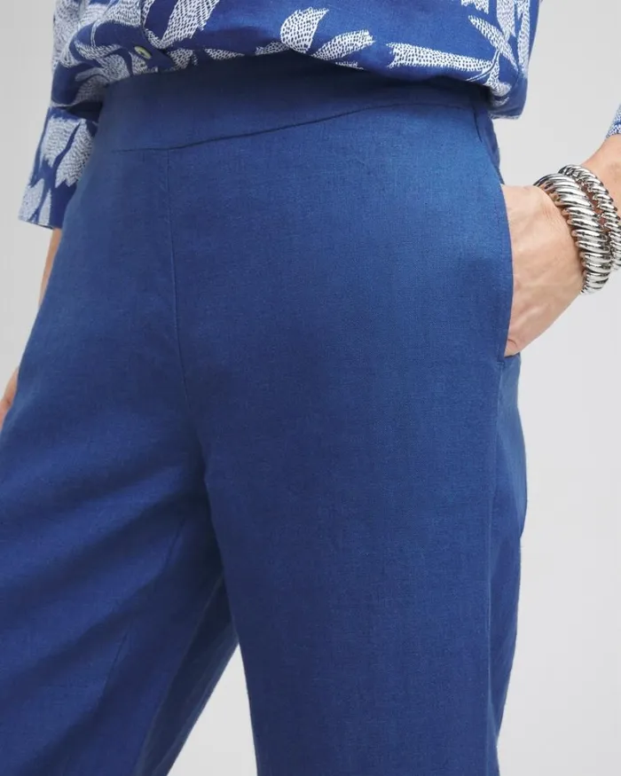Chico039s Pants Linen Trouser Flare Pants Naval Indigo 8211 Clothing