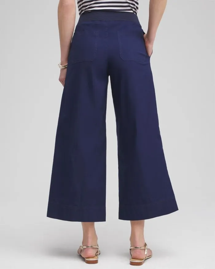 Chico039s Pants Poplin Culotte Pants Victory Blue 8211 Clothing