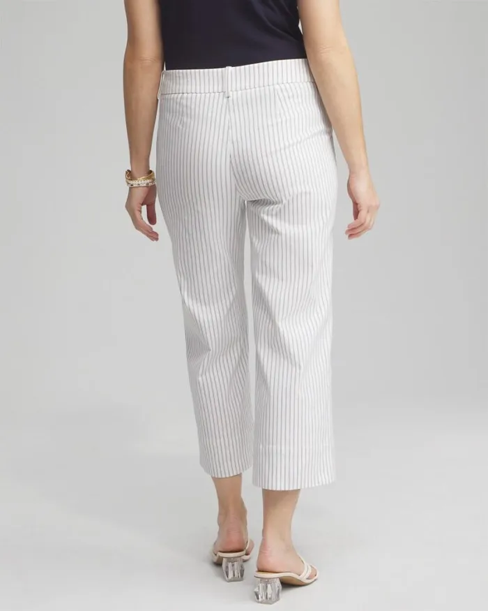 Chico039s Pants Stripe Trapunto Cropped Pants Alabasterblue 8211 Clothing