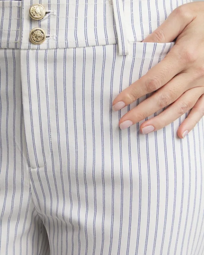 Chico039s Pants Stripe Trapunto Cropped Pants Alabasterblue 8211 Clothing