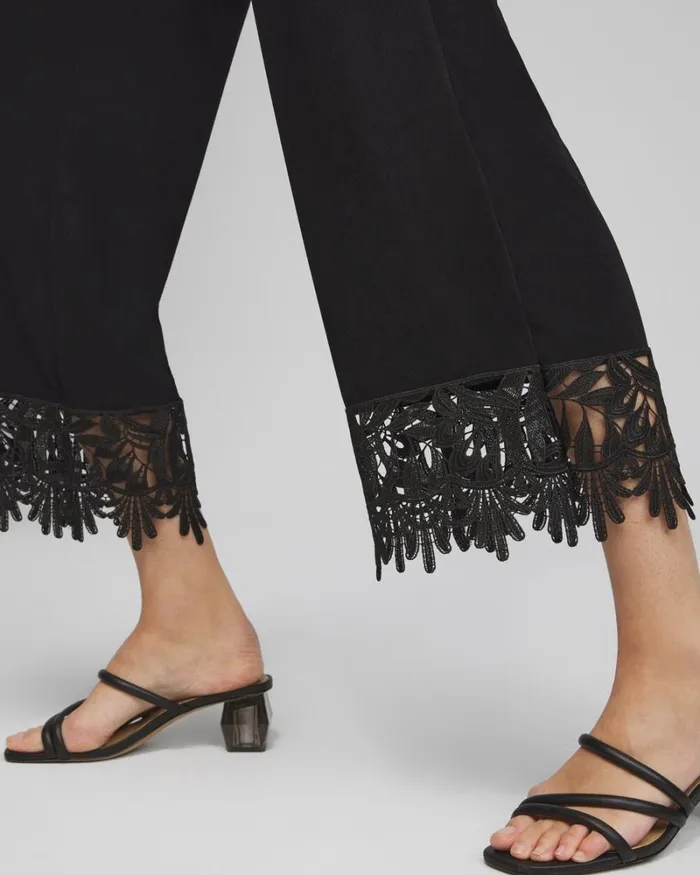 Chico039s Pants Travelers Lace Trim Cropped Pants Travelers Black 8211 Clothing Chico039s Pants Travelers Lace Trim Cropped Pants Travelers Black 8211 Clothing