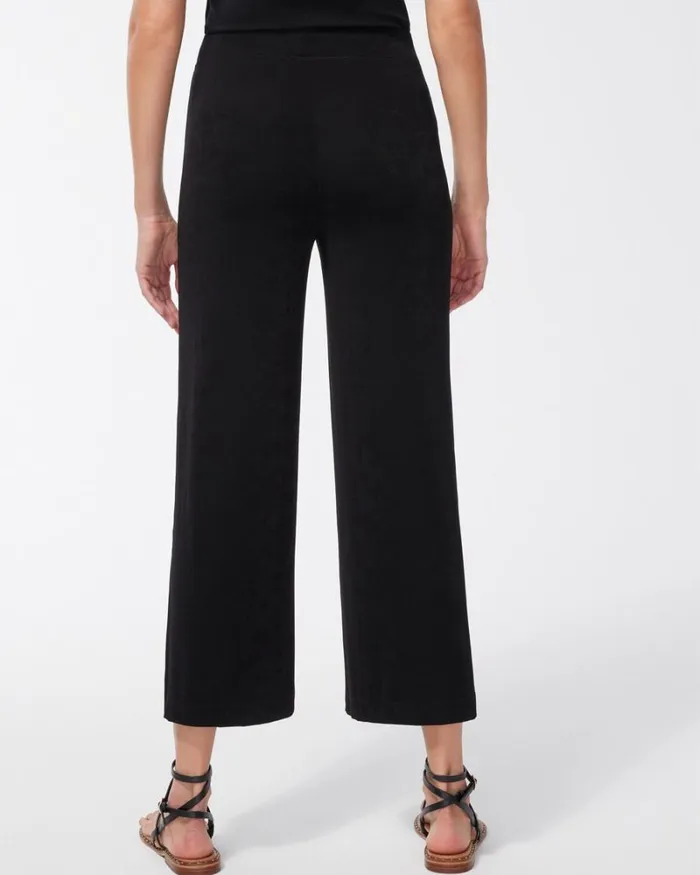 Chico039s Pants Travelers Wide Leg Side Slit Ankle Pants Travelers Black 8211 Clothing