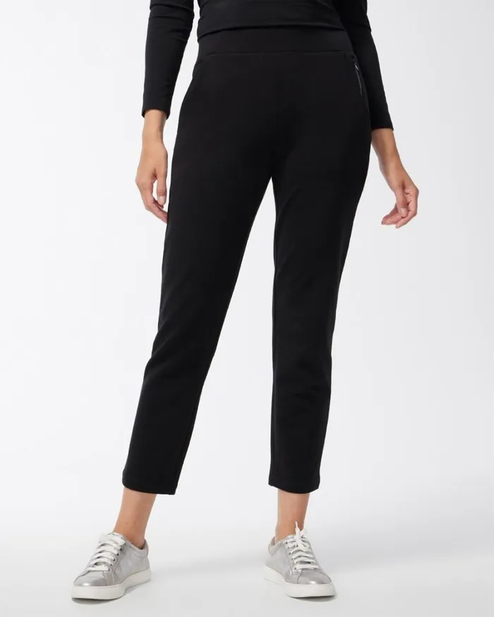 Chico039s Pants Zenergy French Terry Ankle Pants Black 8211 Clothing